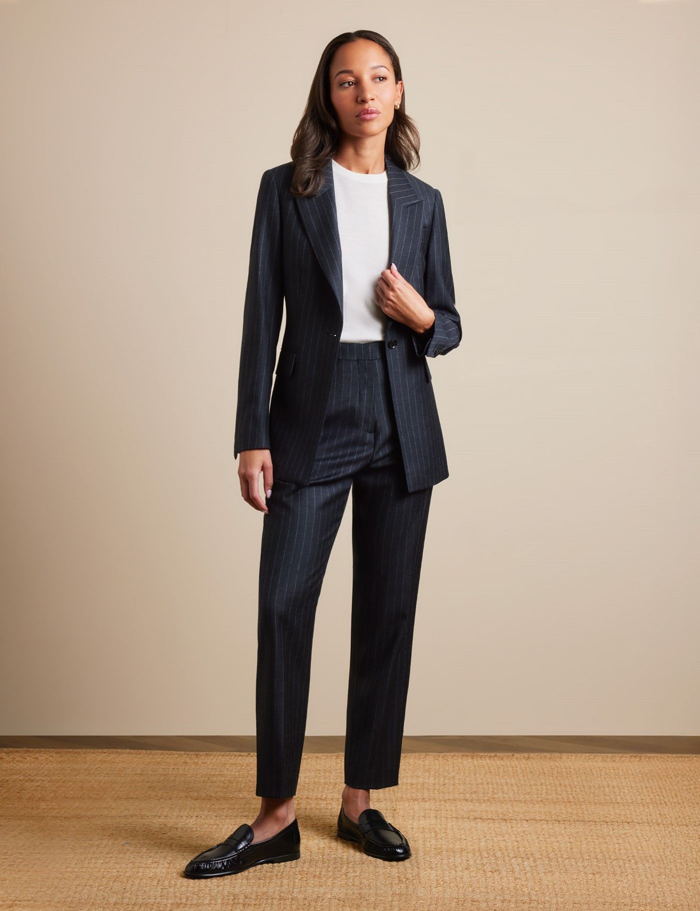 Black Double Breasted Longline Jacket