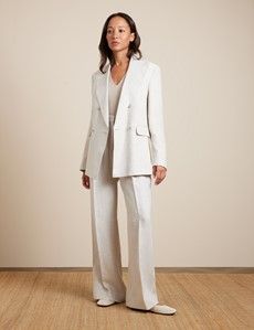 Relaxed Stone Twill Linen Blazer