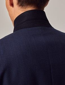 Slim Fit Blue Semi Plain Zigzag Suit-preview11