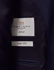 Slim Fit Blue Semi Plain Zigzag Suit-preview4