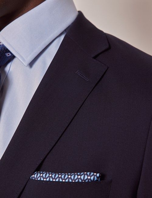 Navy Italian Natural Stretch Wool Slim Fit Suit-preview