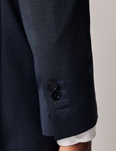 Navy End on End Slim Suit Jacket-preview4