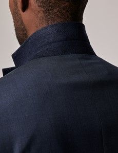 Navy End on End Slim Suit Jacket-preview2