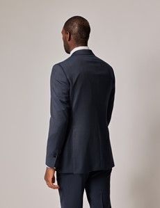 Navy End on End Slim Suit Jacket-preview3