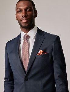 Navy End on End Slim Suit Jacket-preview6