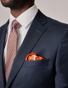 Navy End on End Slim Suit Jacket-preview1