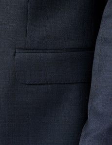Navy End on End Slim Suit Jacket-preview5
