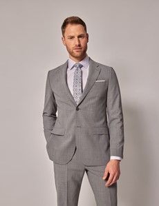 Grey Semi Plain Italian Tailored Suit Jacket - 1913 Collection-preview2