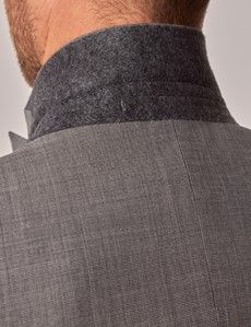 Grey Semi Plain Italian Tailored Suit Jacket - 1913 Collection-preview6
