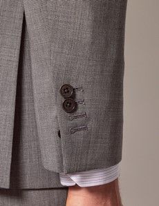Grey Semi Plain Italian Tailored Suit Jacket - 1913 Collection-preview7