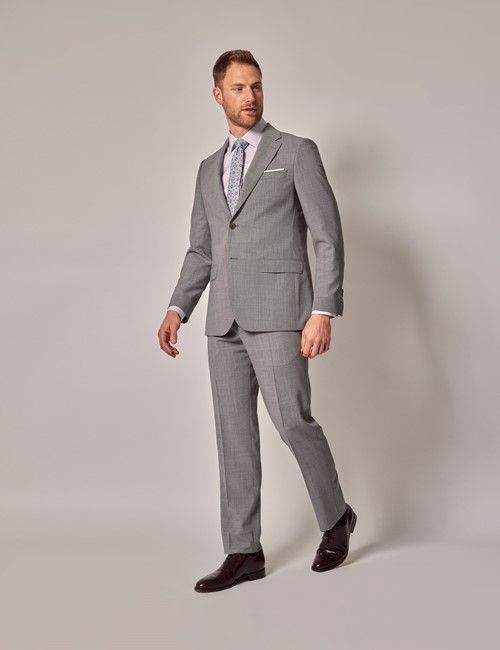 Grey Semi Plain Italian Tailored Suit