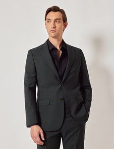 Green Italian Wool-Mohair Tailored Fit Suit Jacket - 1913 Collection