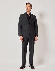 Green Italian Wool-Mohair Tailored Fit Suit Jacket - 1913 Collection-preview7