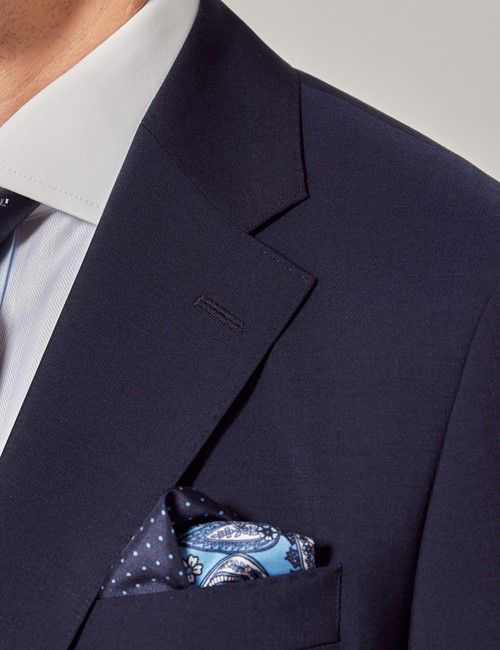 Navy Italian Wool-Mohair Tailored Fit Suit Jacket - 1913 Collection-preview