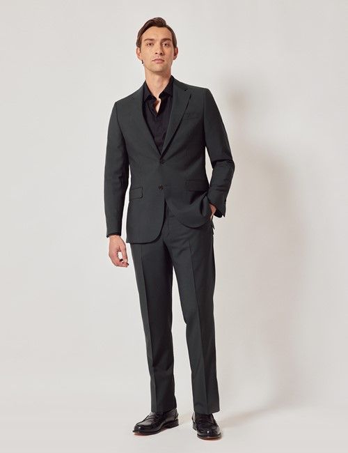 Green Italian Wool-Mohair Tailored Fit Suit - 1913 Collection