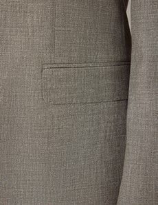 Green Semi Plain Italian Wool Tailored Fit Suit Jacket - 1913 Collection-preview3