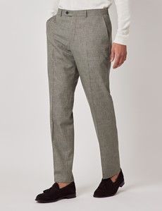 Green Semi Plain Italian Wool Tailored Fit Suit - 1913 Collection-preview7