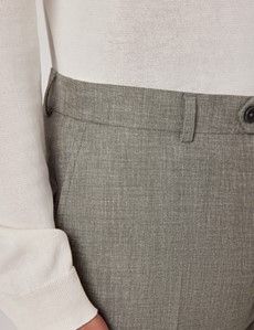 Green Semi Plain Italian Wool Tailored Fit Suit - 1913 Collection-preview8