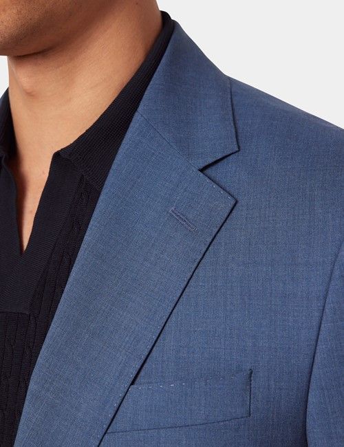 Mid Blue Italian Wool Tailored Fit Suit - 1913 Collection-preview