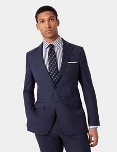 Slim Fit Dark Blue Crepe 1913 Suit Jacket
