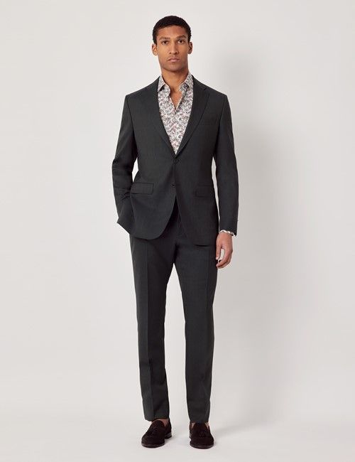 Olive Crepe Italian Wool Slim Fit Suit - 1913 Collection