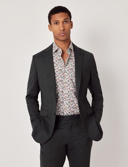 Olive Crepe Italian Wool Slim Fit Suit - 1913 Collection