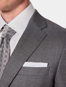 Slim Fit Black & White Semi Plain 1913 Suit Jacket