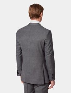 Slim Fit Black & White Semi Plain 1913 Suit Jacket