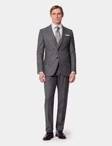 Slim Fit Black & White Semi Plain 1913 Suit