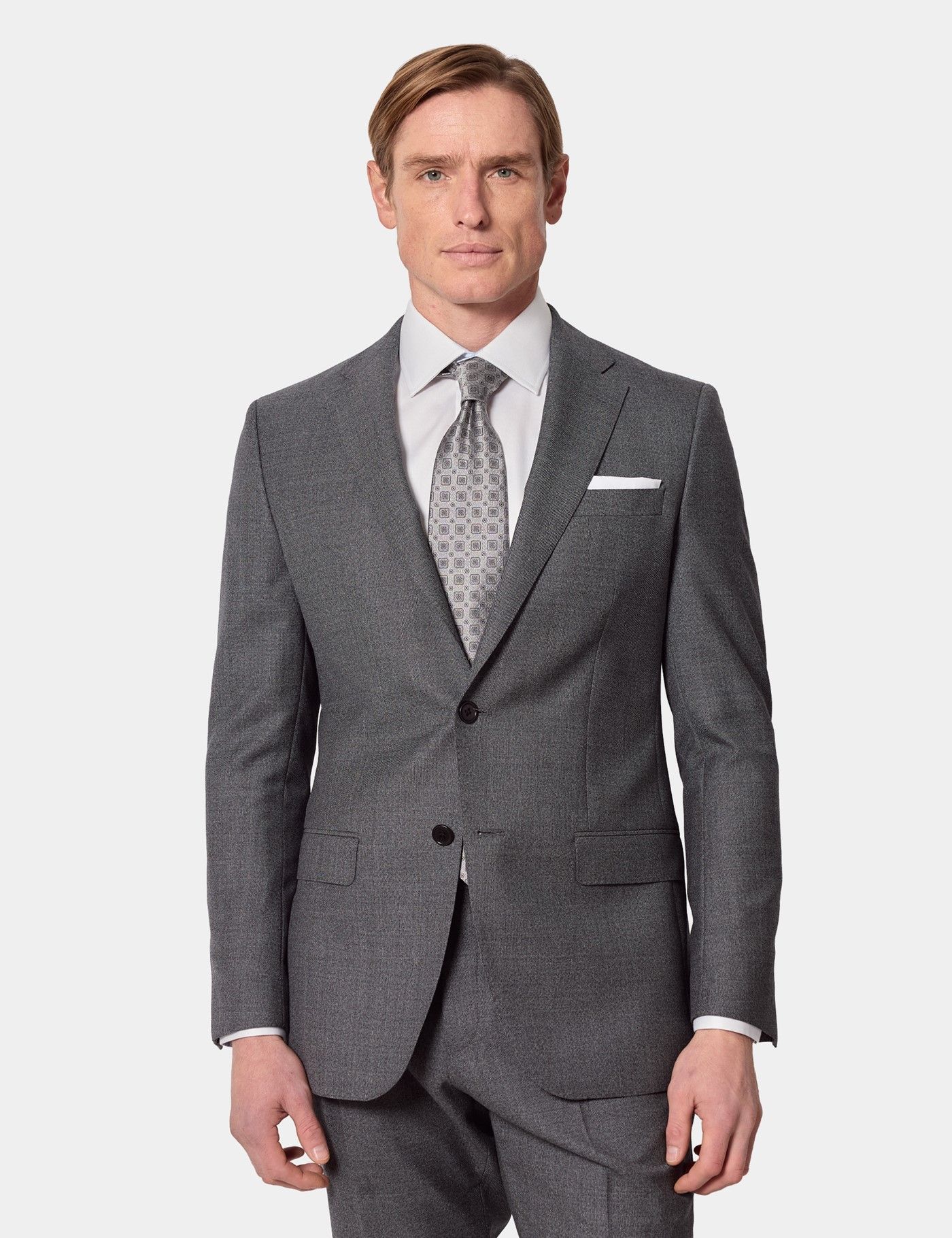 Slim Fit Black & White Semi Plain 1913 Suit