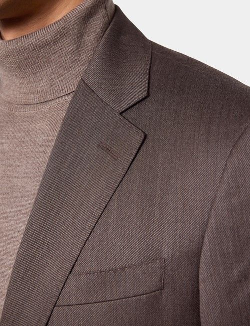 Slim Fit Brown Twill 1913 Suit Trousers