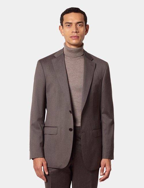 Slim Fit Brown Twill 1913 Suit Trousers