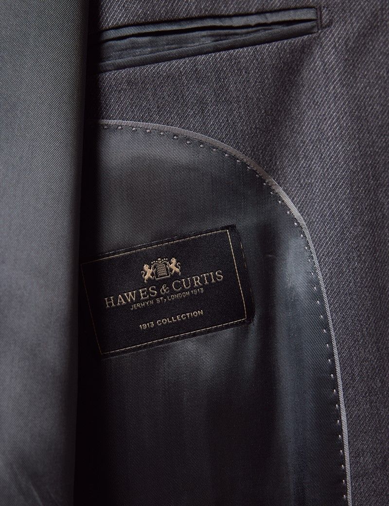 Slim Fit Grey Twill 1913 Suit Jacket thumbnail 3