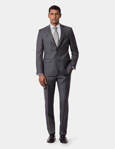 Tailored Fit Grey Semi Plain 1913 Suit