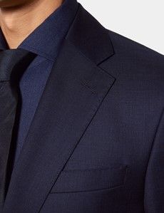 Tailored Fit Navy Semi Plain 1913 Suit