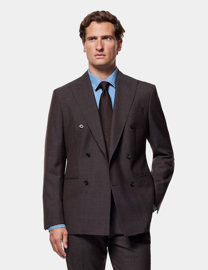 Tailored Fit Chocolate Crepe 1913 Suit Jacket thumbnail 8