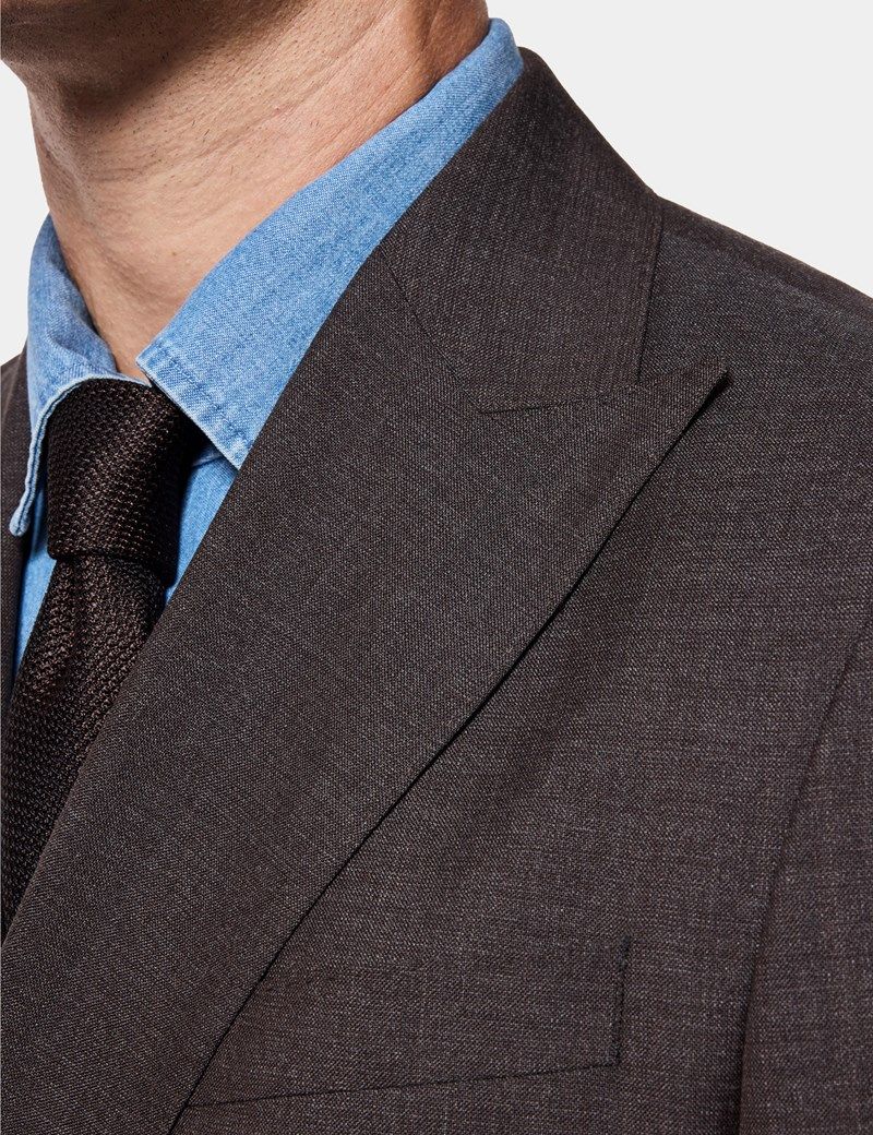 Tailored Fit Chocolate Crepe 1913 Suit Jacket thumbnail 2
