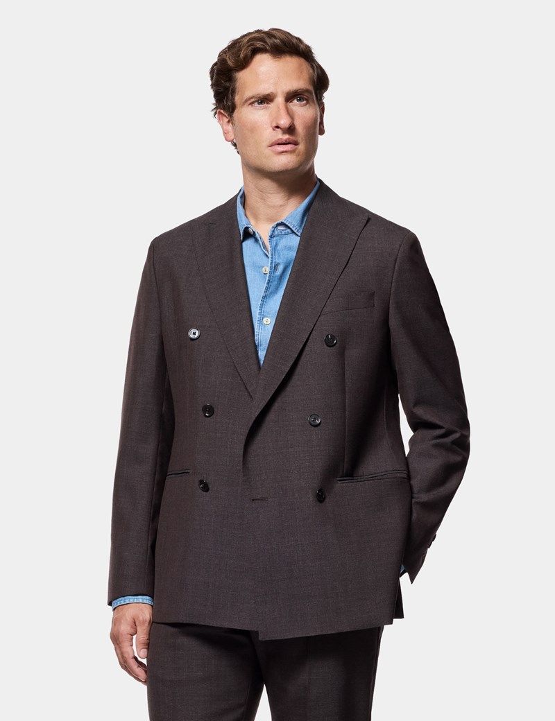 Tailored Fit Chocolate Crepe 1913 Suit Jacket thumbnail 3