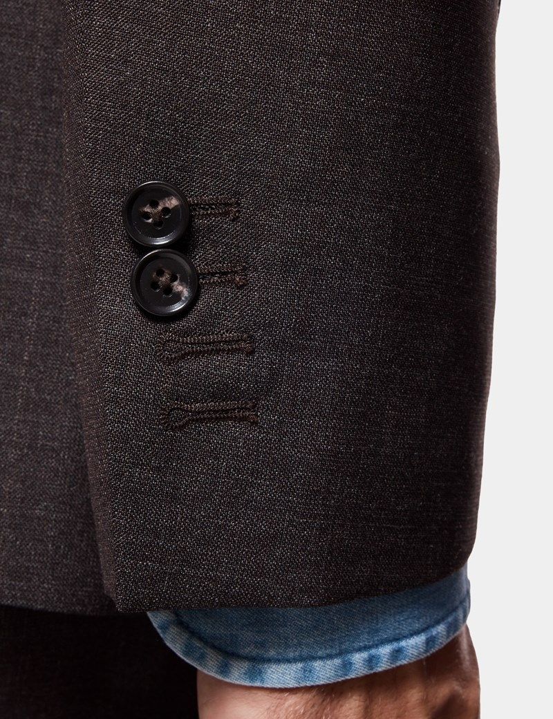 Tailored Fit Chocolate Crepe 1913 Suit Jacket thumbnail 5