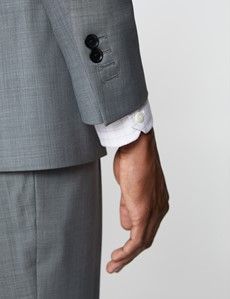 Men's Grey Twill Slim Fit Suit Jacket