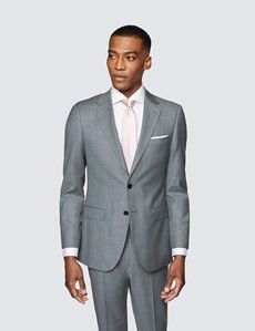 Men's Grey Twill Slim Fit Suit Jacket