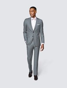 Men's Grey Twill Slim Fit Suit Jacket