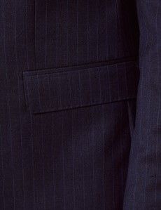 Navy Pinstripe Italian Tailored Suit Jacket - 1913 Collection-preview2
