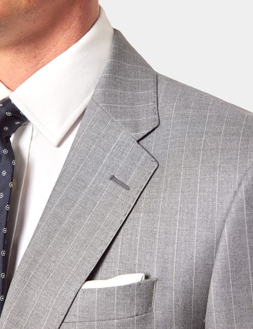 Tailored Fit Light Grey Stripe 1913 Suit Jacket-preview