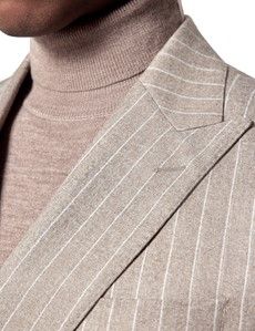 Slim Fit Taupe Stripe 1913 Suit Jacket-preview1
