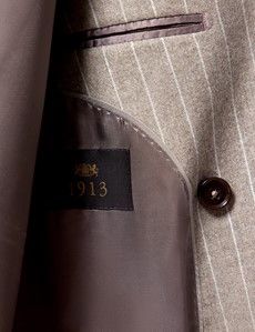 Slim Fit Taupe Stripe 1913 Suit Jacket-preview3