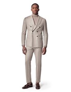 Slim Fit Taupe Stripe 1913 Suit Jacket-preview9