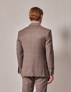 Brown Check Italian Flannel Wool Tailored Fit Suit Jacket - 1913 Collection-preview4