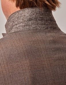 Brown Check Italian Flannel Wool Tailored Fit Suit - 1913 Collection-preview6