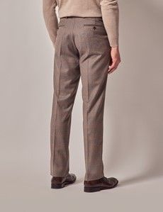 Brown Check Italian Flannel Wool Tailored Fit Suit - 1913 Collection-preview10